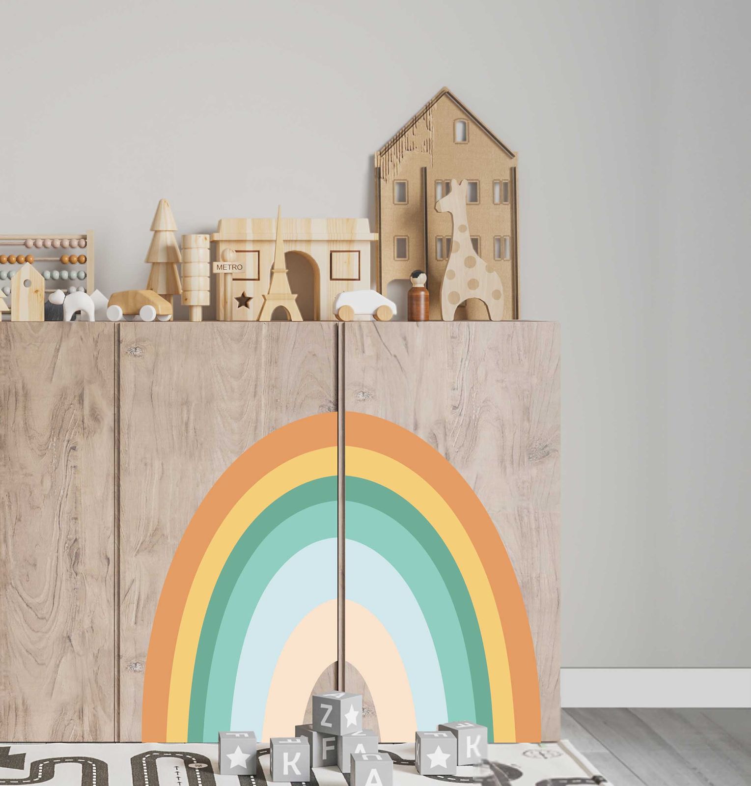 Självhäftande Klistermärke – Ivar Skåpdekal / Regnbågsdesign