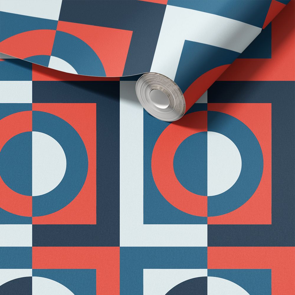 Dekorplast - Retro Geometriskt Mönster / Peel and Stick