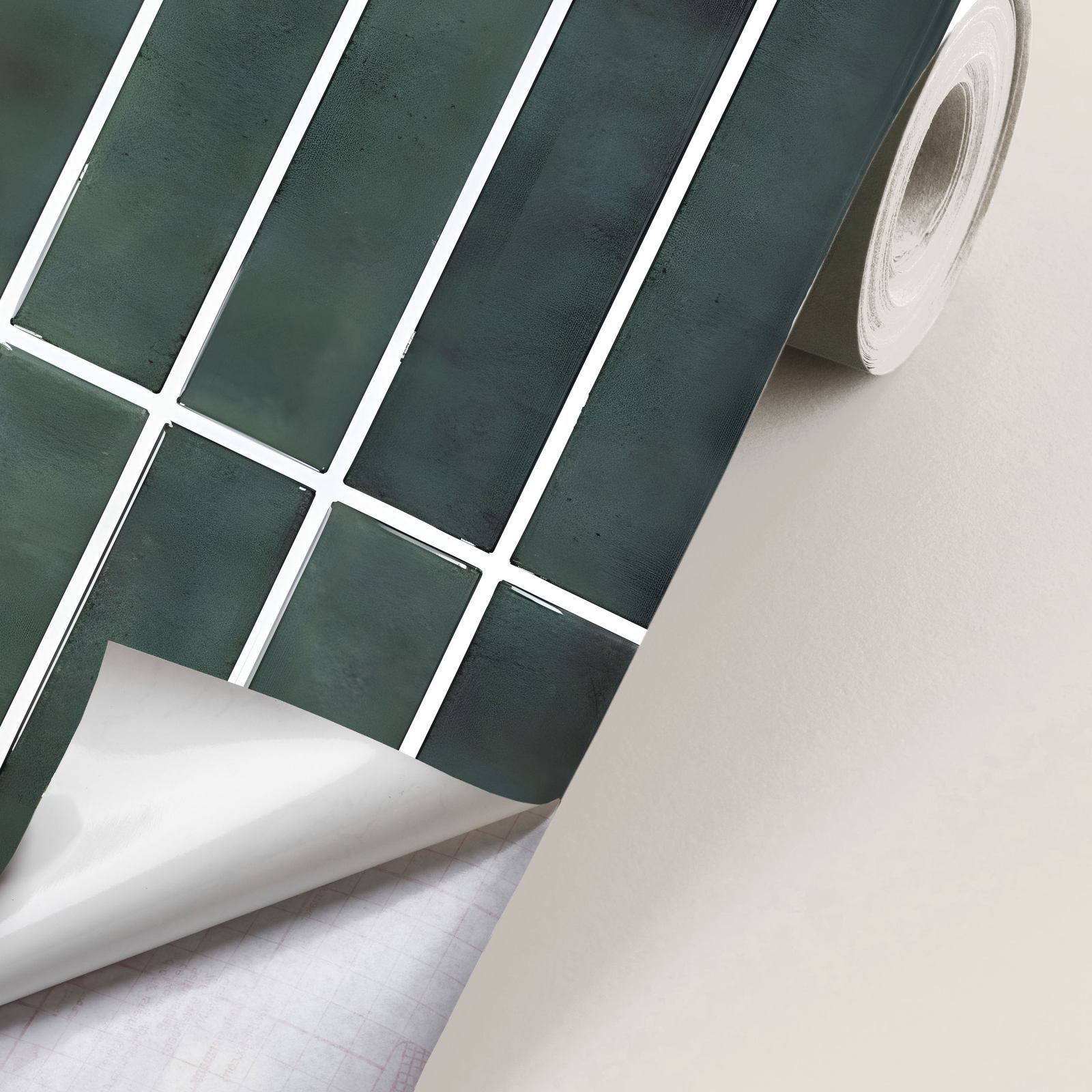 Dekorplast - Grön Kakel Design / Peel and Stick
