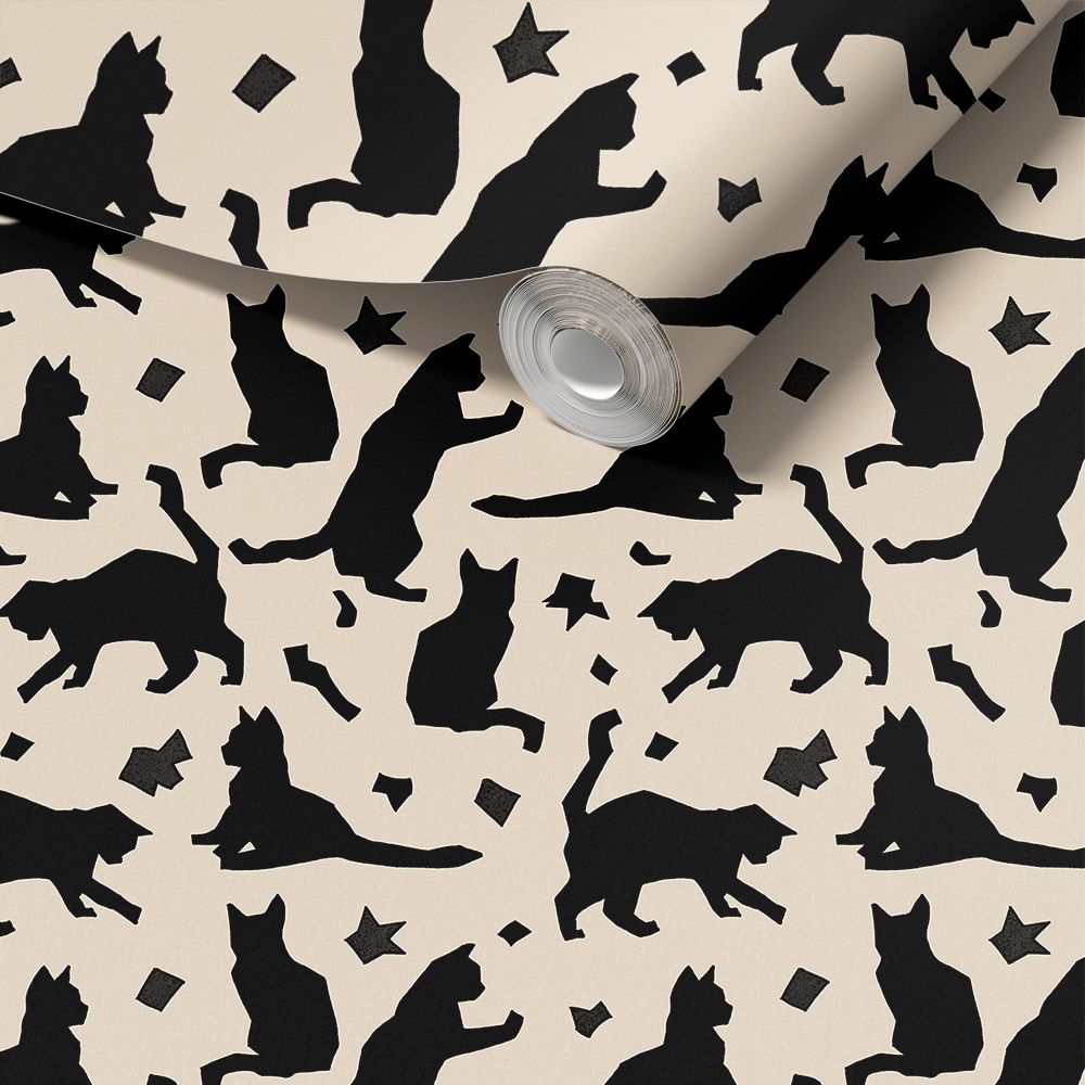 Dekorplast - Katt Silhuettmönster / Peel and Stick
