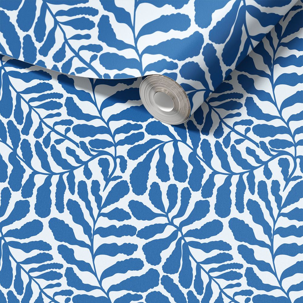 Dekorplast - Blå Bladdesign / Peel and Stick