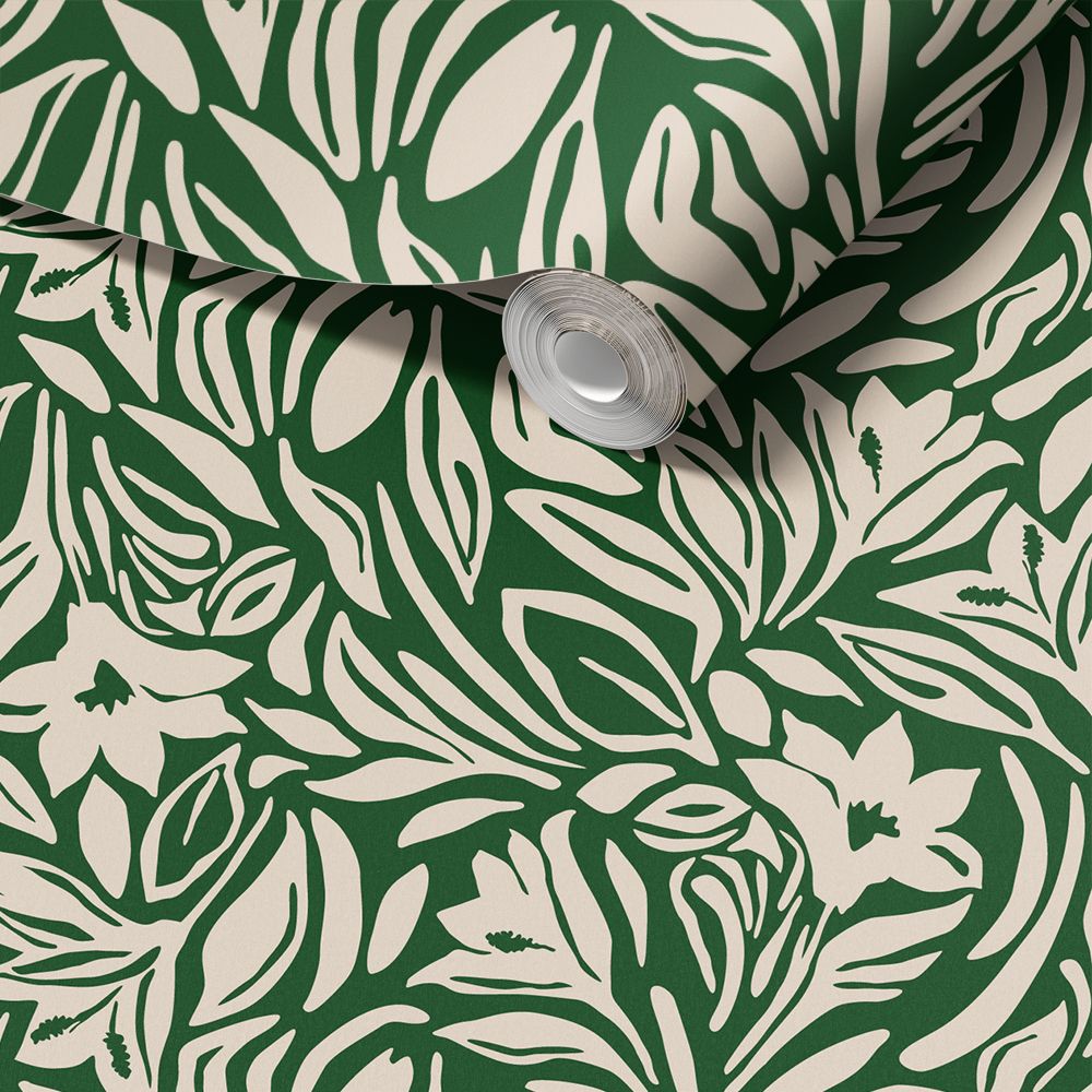 Dekorplast - Grön Blomdesign / Avtagbar