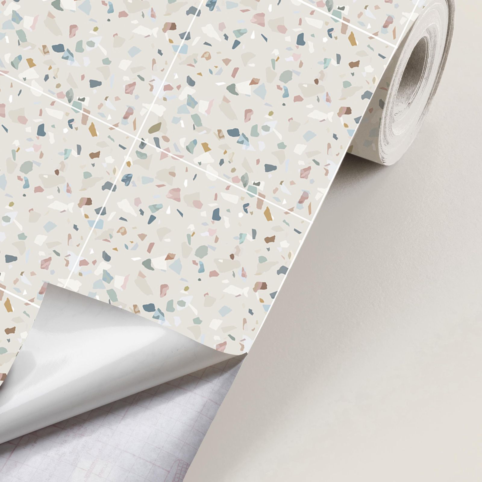 Dekorplast - Terrazzo-design / Avlägsna och fäst