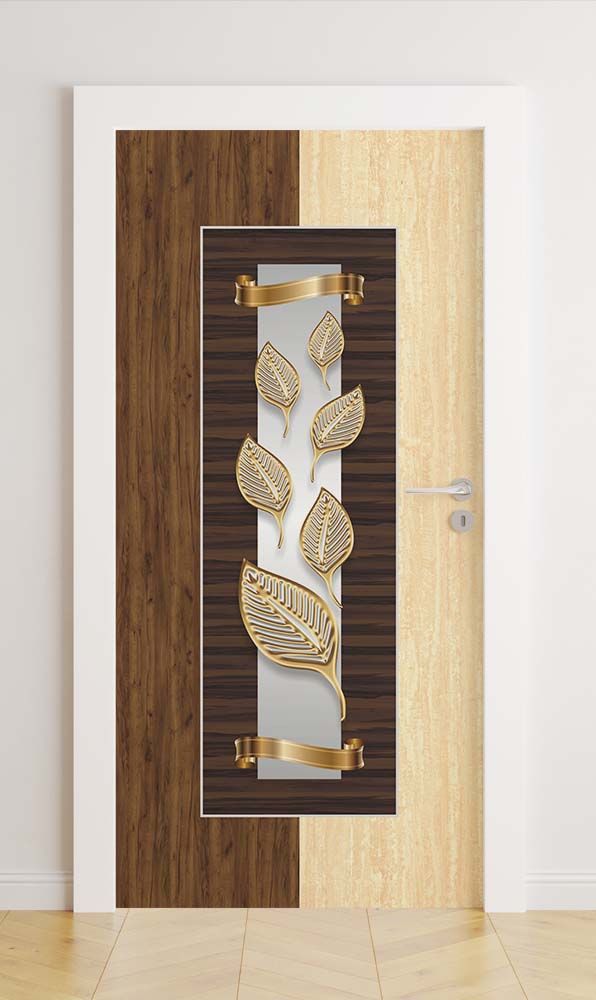 Dörrfolie - Gyllene Blad Design / Peel and Stick