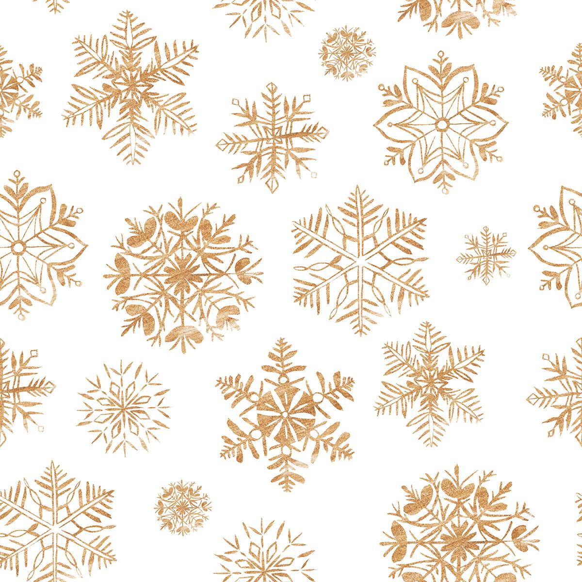 Guld Snöflingor Dekorplast
