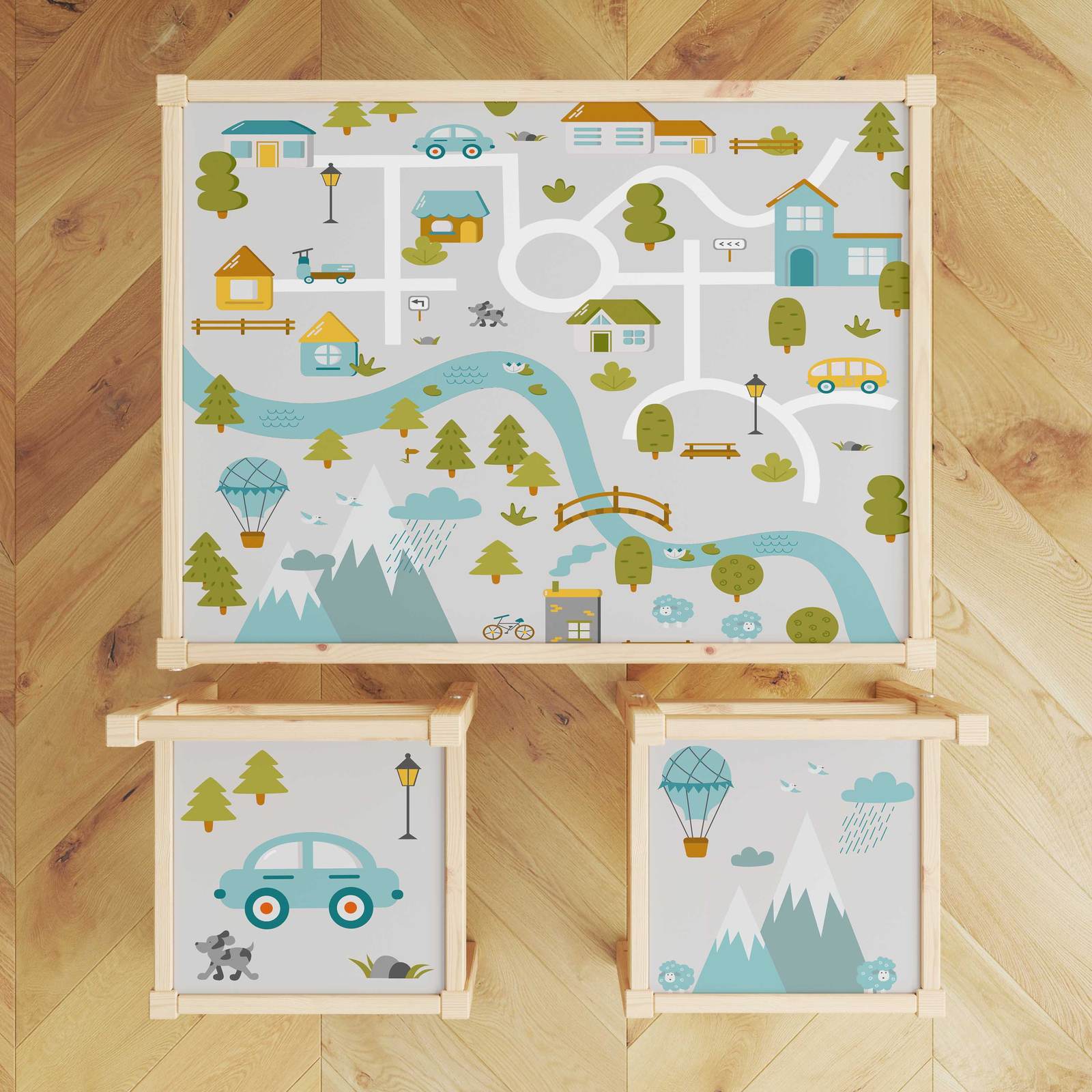 Självhäftande Klistermärke – Lätt Set Top Dekal / Barnens Lekbord Design
