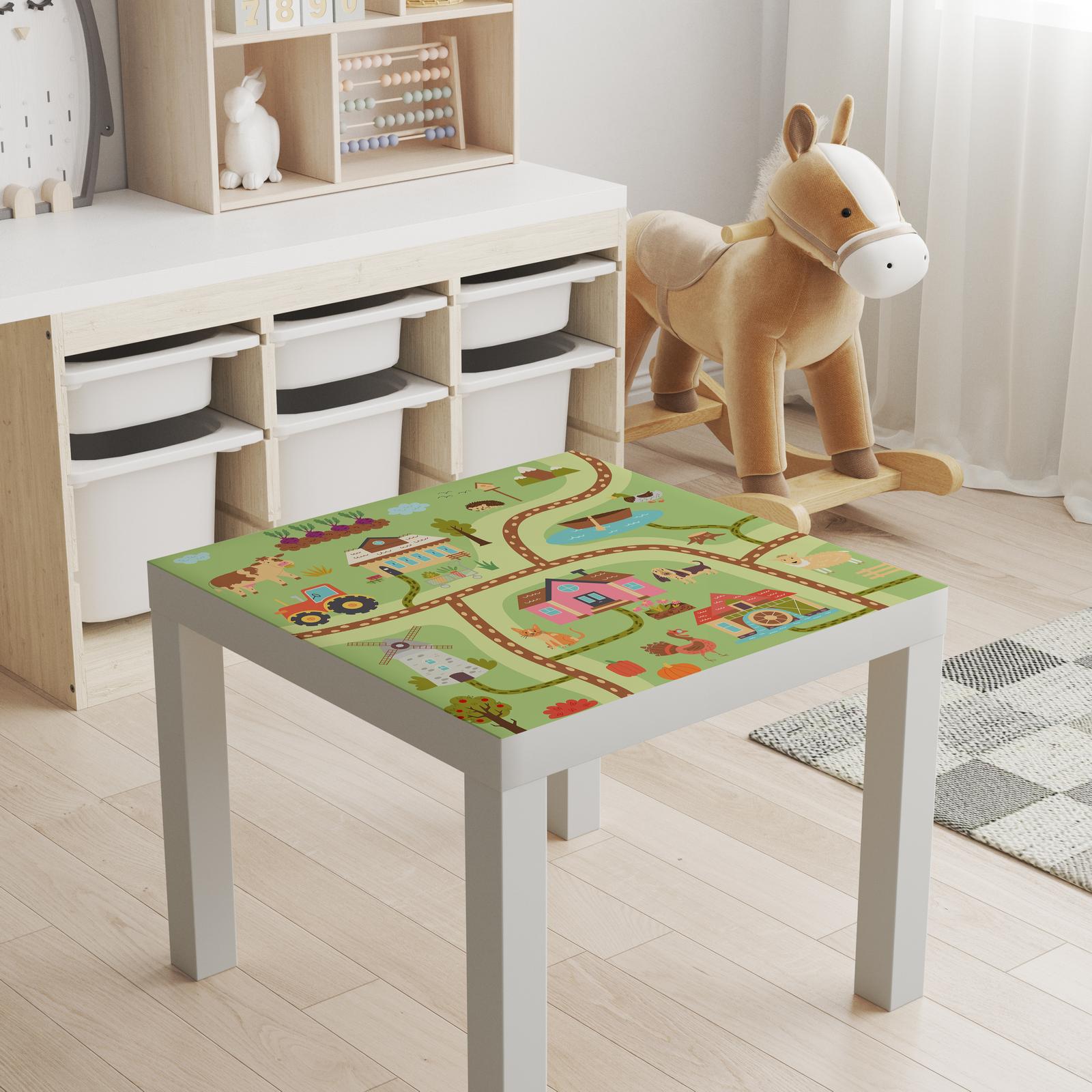 Självhäftande Klistermärke – Lack Bordsskiva Dekal / Bondgårdslekmatta Design