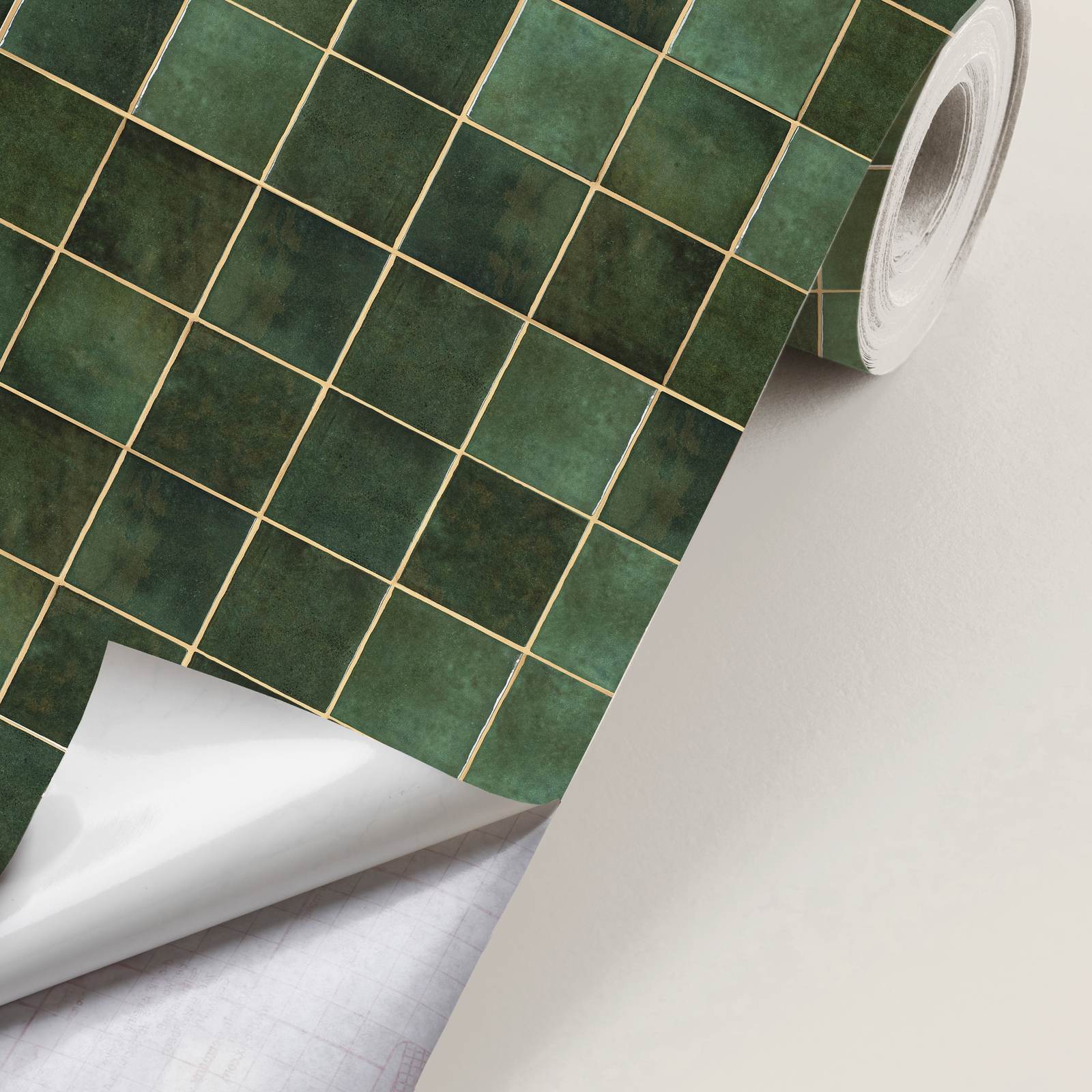 Dekorplast - Grön Kakeldesign / Skal och Klistra