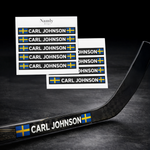 Namnlappar Hockey klistermärken 6 st 206x22 mm