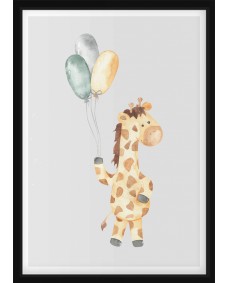 AFFISCHER - Giraff med ballonger