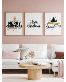  Affisch - Merry Christmas / Set med 3