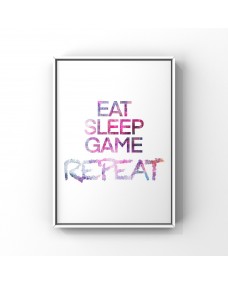 Affisch - Spel / Eat Sleep Game Repeat