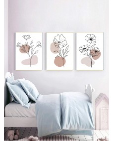 Affisch - Blommönster / Set med 3