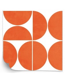 Kakelklistermärke - Orange cirkelmönster / 24 st