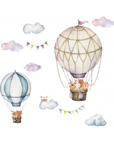 Väggdekor - Luftballong Med Uggla