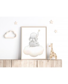 Poster - Elefant i molnet