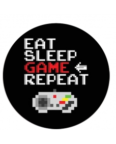 Väggdekal - Eat  Sleep Game Repeat   / Joystick / Runda
