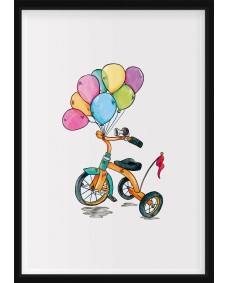 POSTER - Trehjuling med ballonger