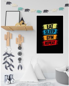 Affisch - EAT SLEEP GYM REPEAT