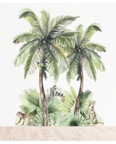 Väggdekal - Tropisk ö och Djur