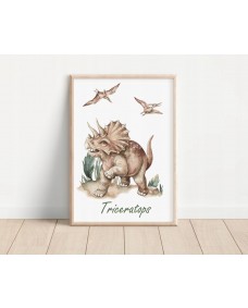 Affisch - Dinosaurier / Triceratops