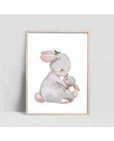 Poster - Kanin med Baby Kanin