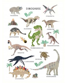 Affisch - Boho Dinosaurier med Namn