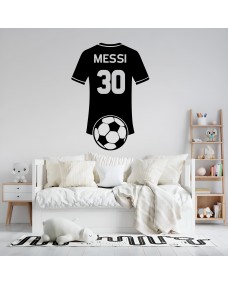 Wallstickers - Fotbollsspelare T-shirt / Personligt namn och nummer