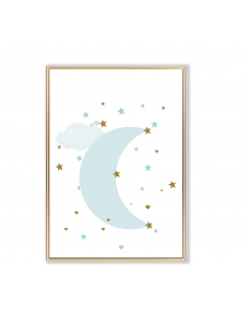 Affischer - Månen och stjärnorna / Blå