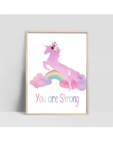 Affisch - Enhörning / You are Strong