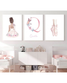  Affisch - Ballerina / Personlig / Set med 3  