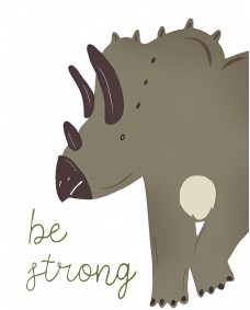 Affisch - Stegosaurus / Be Strong