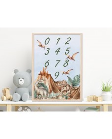 Affisch - Dinosaurier / Siffror