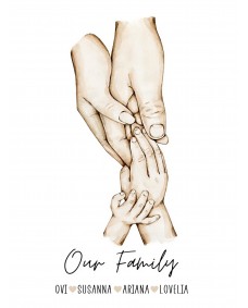 Affisch - Familjehänder / Personlig / Stil #2