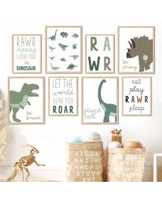 Posters - Dinosaurier / Set om 8