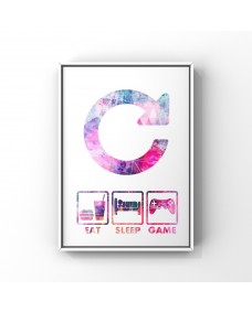 Affisch - Spel / Eat Sleep Game