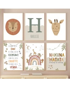 Posters - HAKUNA MATATA / Personlig / Set om 6