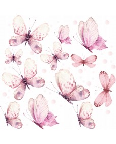 Väggdekal - Fjärilar / Rosa 