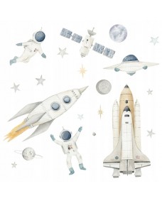 Väggdekal - Astronauter och raket