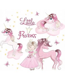 Väggdekal - Little Princess / Enhörningen