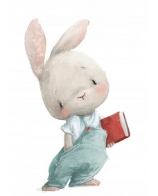 Poster - Kanin med en bok