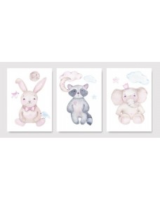 Posters - Lovely Pets / Set om 3