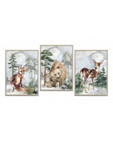 Posters - Rådjur, björn, räv / Set om 3