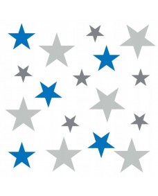Väggdekal - Stjärnor /  Grå Blå