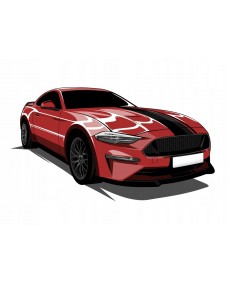 Väggdekal - Ford Mustang / Röd