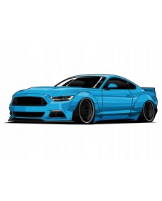 Väggdekal - Ford Mustang / Blå