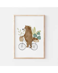 Poster - Björn i cykeln