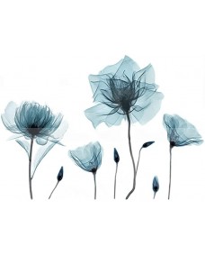 Väggdekal - Blå Blomma