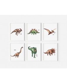 Posters - Dinosaurier / set om 6