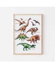 Poster - Dinosaurie med namn